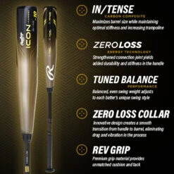 2023 Rawlings Icon USSSA Baseball Bat, -10, -8 -Baseball Equipment Select Stores RUT3I10 INFO